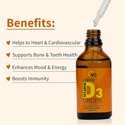 VD Liquid Vitamin D3 Drops 2500IU (50ml)