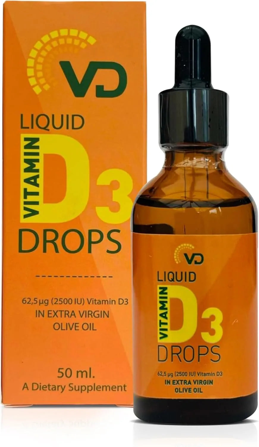 VD Liquid Vitamin D3 Drops 2500IU (50ml)