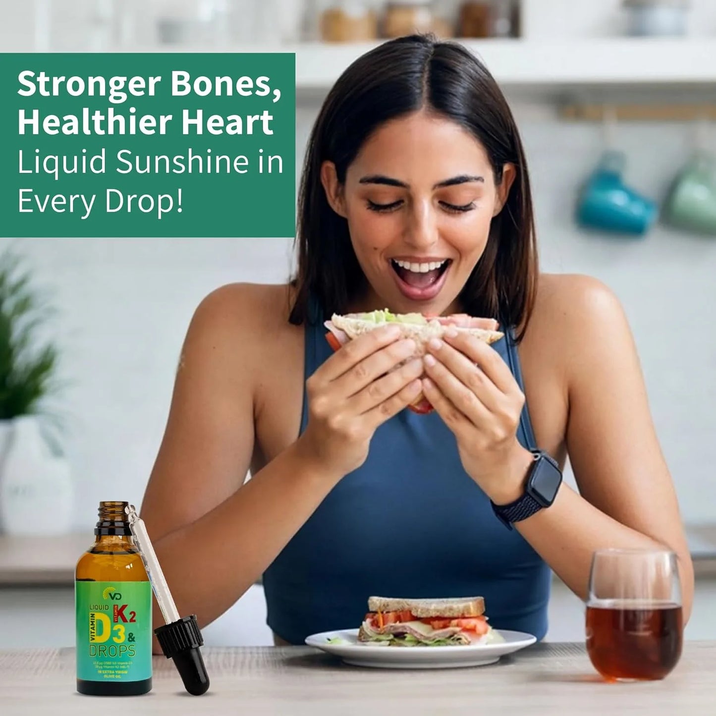 VD Liquid Vitamin D3 2500 IU & K2 MK-7 50 UG (50ml)