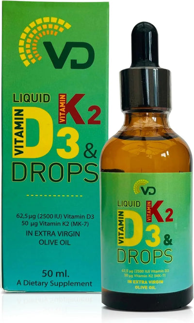 VD Liquid Vitamin D3 2500 IU & K2 MK-7 50 UG (50ml)